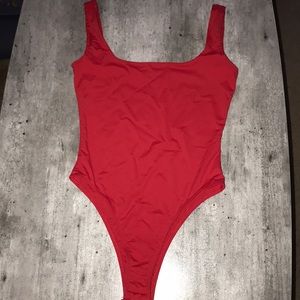 Red Tank Top Bodysuit